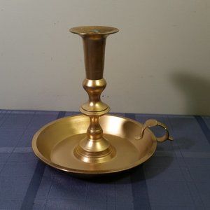 Vintage Brass Candlestick Candle Holder With Finger Handle